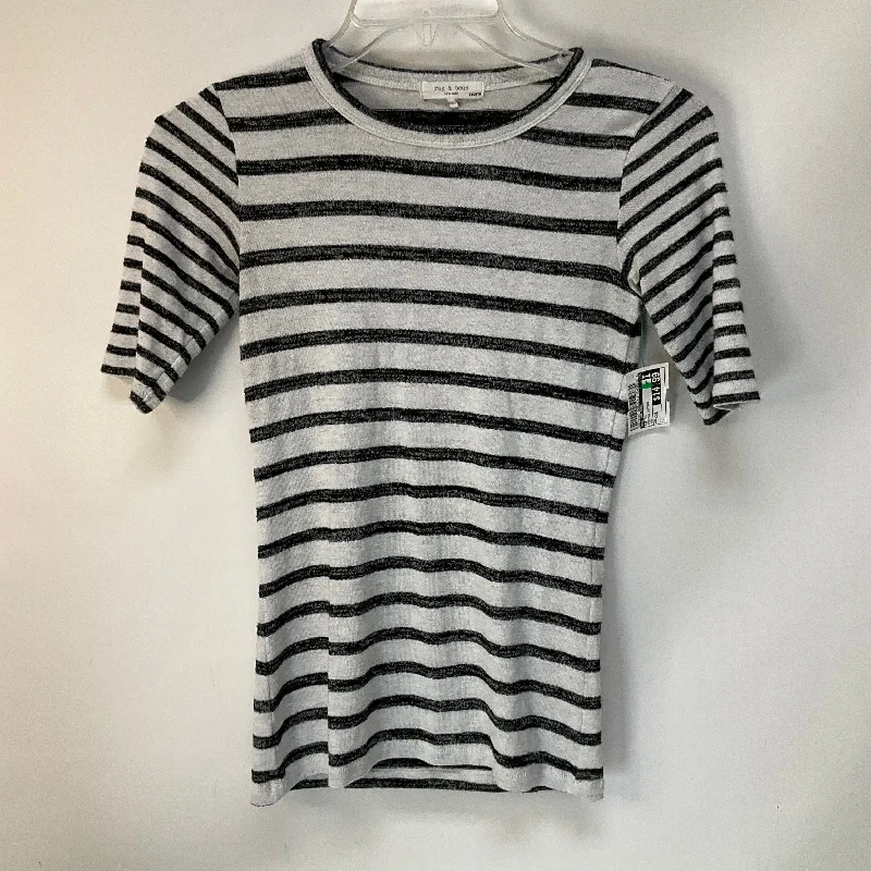 women's tops in solid colorsTop Short Sleeve By Rag And Bone In Striped Pattern, Size: Xxs