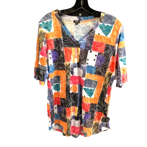 women's tops for those who want to add a pop of color to their outfitsTop Short Sleeve By SHANA In Multi-colored, Size: Xs