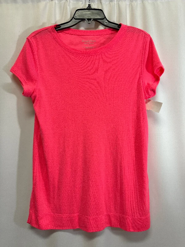 women's tops for relaxed weekendsTop Short Sleeve By Simply Vera In Pink, Size: L