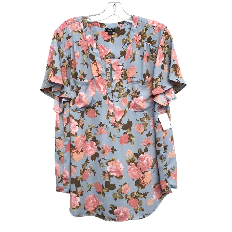 women's tops for those who want to create outfits that are both trendy and timelessTop Short Sleeve By Torrid In Floral Print, Size: 2x