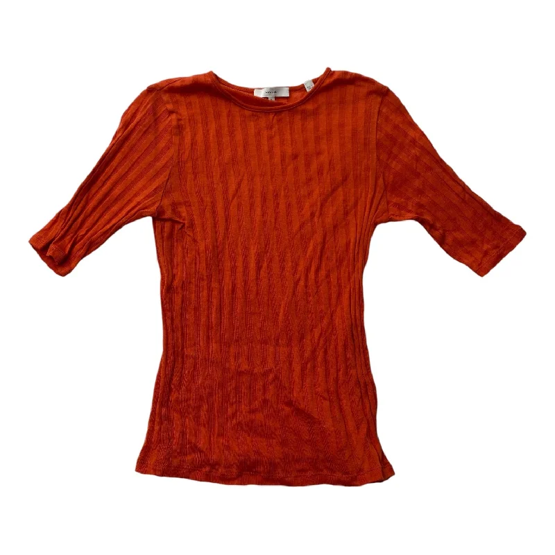 women's tops for those who want to add a touch of elegance and sophistication to their everyday wearTop Short Sleeve By Vince In Orange, Size: S