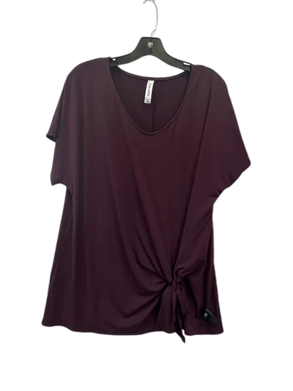 women's tops for mixing and matching with different bottomsTop Short Sleeve By Zenana Outfitters In Purple, Size: M